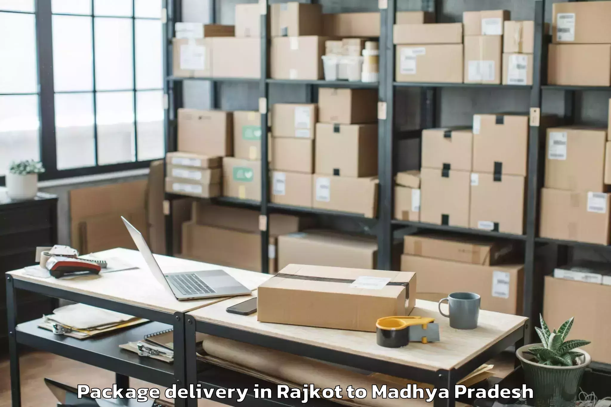 Hassle-Free Rajkot to Maharajpur Package Delivery